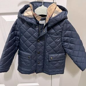 BURBERRY CHILDRENS QUILTED BLUE JACKET SIZE 18 months